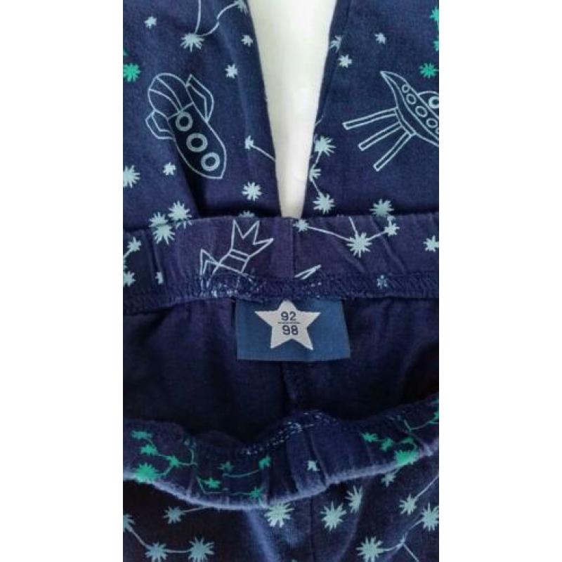 Leuke Peuter Pyjama blauw met raket print maat 92/98