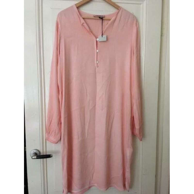 NIEUW: Transfer Jurk Tuniek Roze Rayon Viscose Maat M