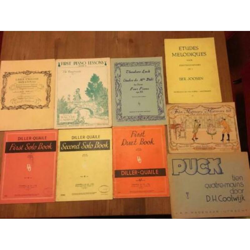 9 pianoboeken, bladmuziek piano € 1 per stuk