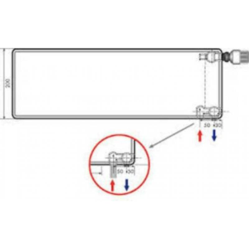 Radson Parada plintradiator heeft alleen aan de voorzijde vl