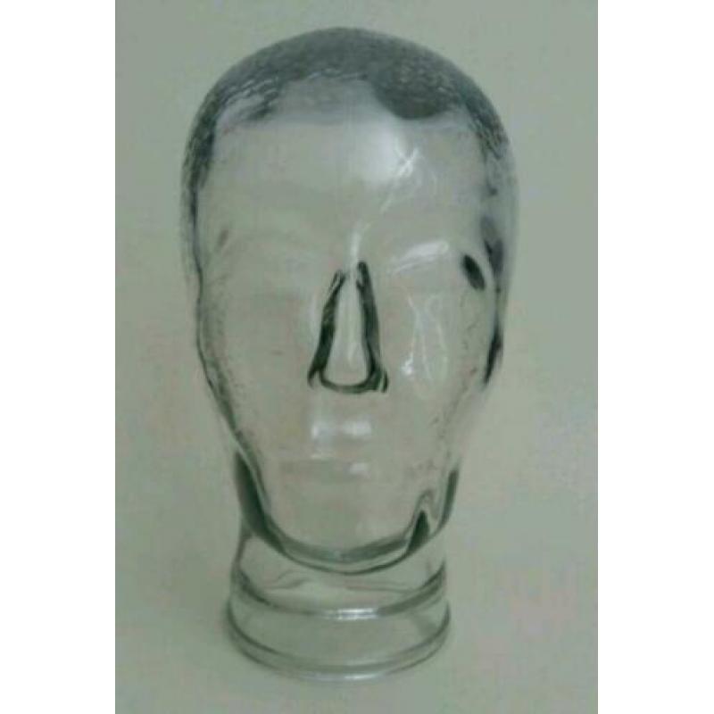 Glazen etalage hoofd, glas, mannequin hoofd