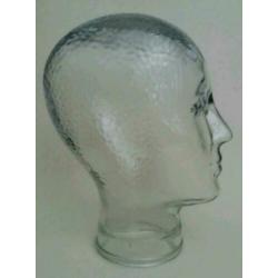 Glazen etalage hoofd, glas, mannequin hoofd