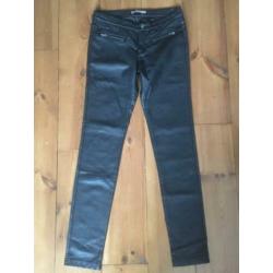 Saint Tropez zwarte imitatie leren broek, maat 40 (= M)