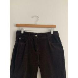 Chloe corduroy donkerbruin broek straight fit 34 velours