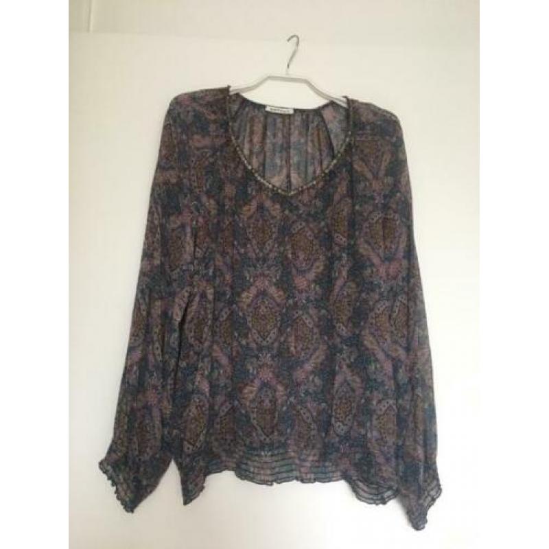 100% ZIJDEN blouse Repeat Cashmere maat 40