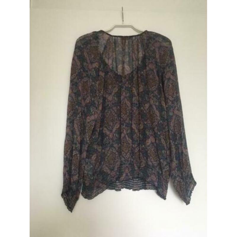 100% ZIJDEN blouse Repeat Cashmere maat 40