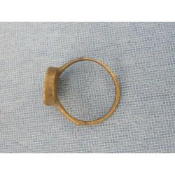 Middeleeuwen -bronzen zegel ring met vogel - 7e / 12e eeuw