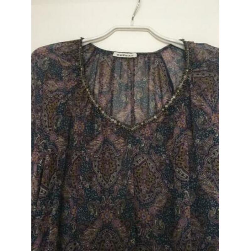 100% ZIJDEN blouse Repeat Cashmere maat 40