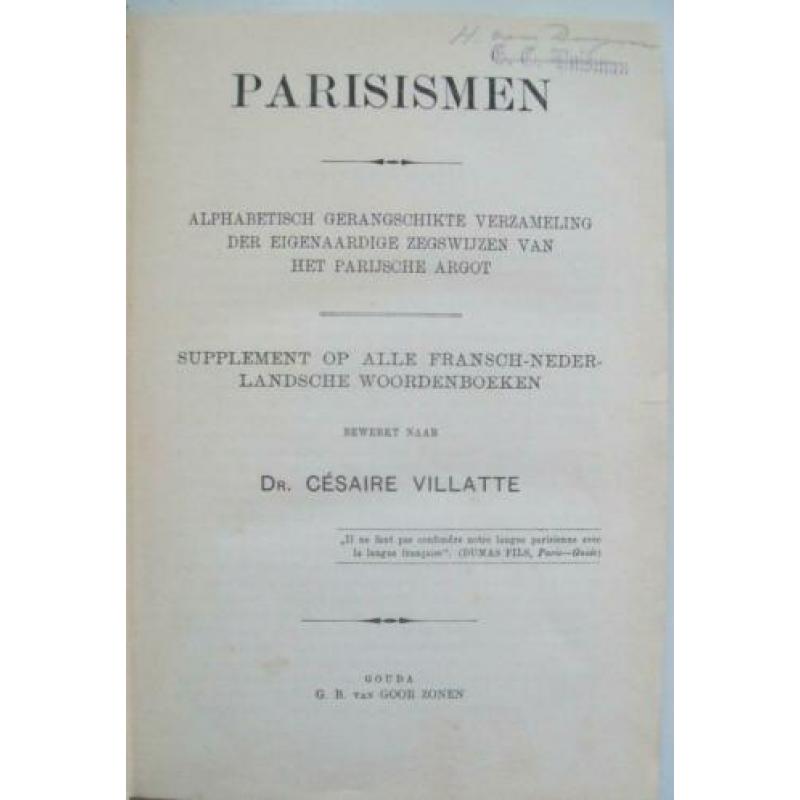 Dr Césaire Villatte - Parisismen - Alphabetisch gerangschikt