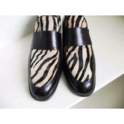 2350 VINTAGE Manfield tijger zebra boots laarzen 37 38