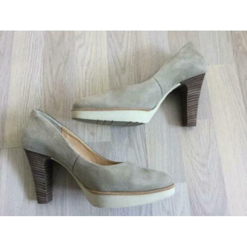 Paul Green zgan beige leer suède Pumps maat 38