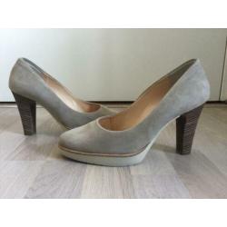 Paul Green zgan beige leer suède Pumps maat 38