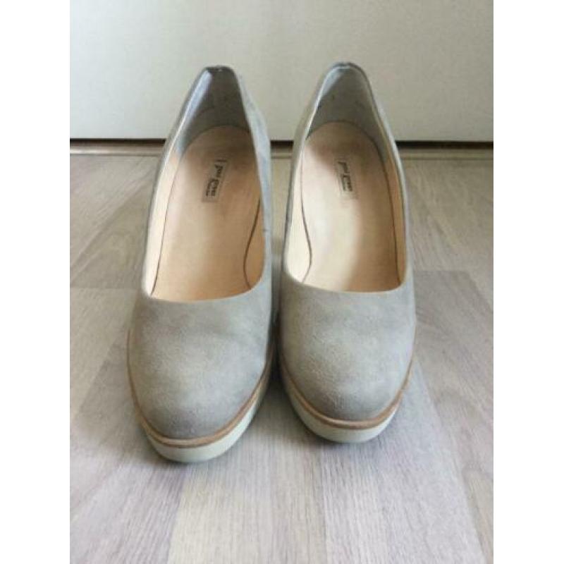 Paul Green zgan beige leer suède Pumps maat 38