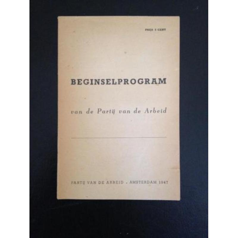 Beginselprogram PvdA - Bijzondere eerste uitgave - 1947