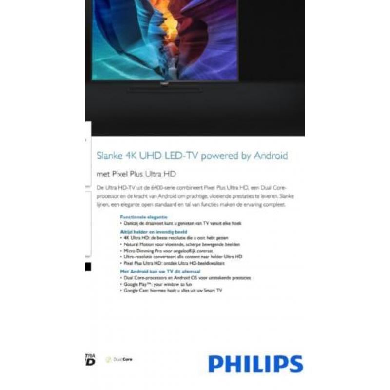 PHILIPS UHD LED TV 4k 126cm Zwarte rand zie foto's en uitleg