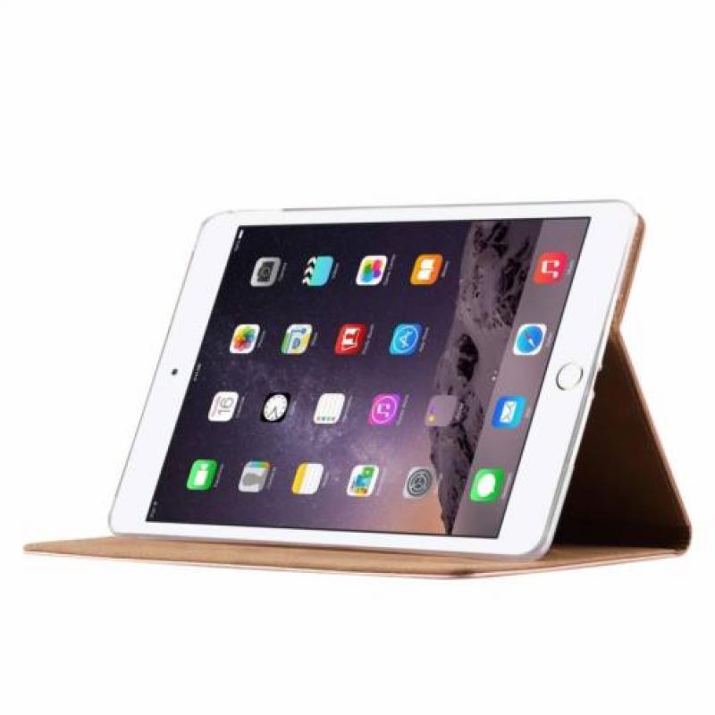 Ntech iPad Air 2 Rose Goud Booktype Kunstleer Hoesje Met Pa