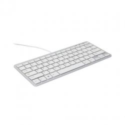 R-go compact toetsenbord, qwerty (es), wit, bedraad