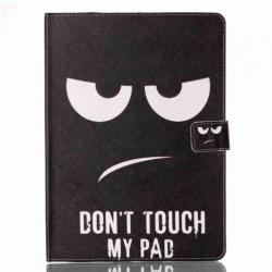 Zwarte iPad Pro boekstijl hoes Don't touch my Pad