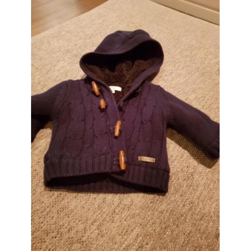 Noppies gevoerd warm babyvest / jasje maat 50 donkerblauw