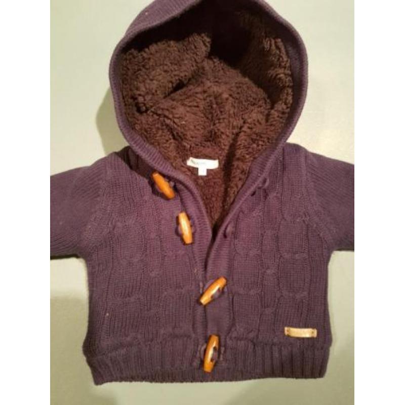 Noppies gevoerd warm babyvest / jasje maat 50 donkerblauw