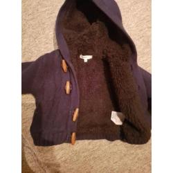 Noppies gevoerd warm babyvest / jasje maat 50 donkerblauw