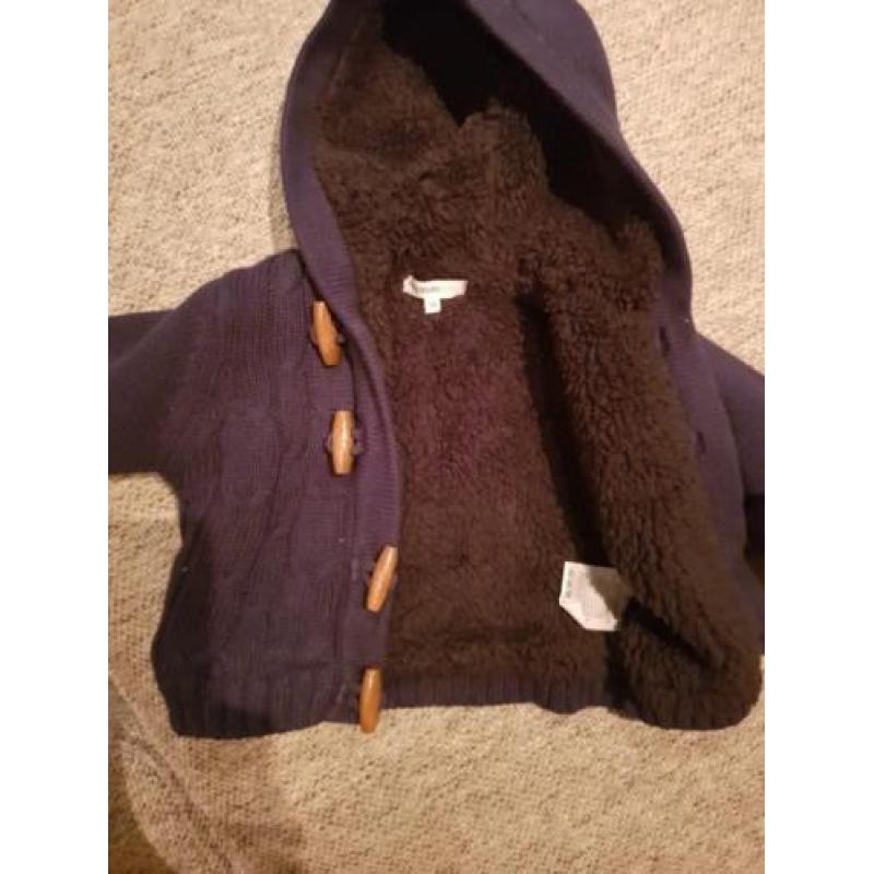 Noppies gevoerd warm babyvest / jasje maat 50 donkerblauw